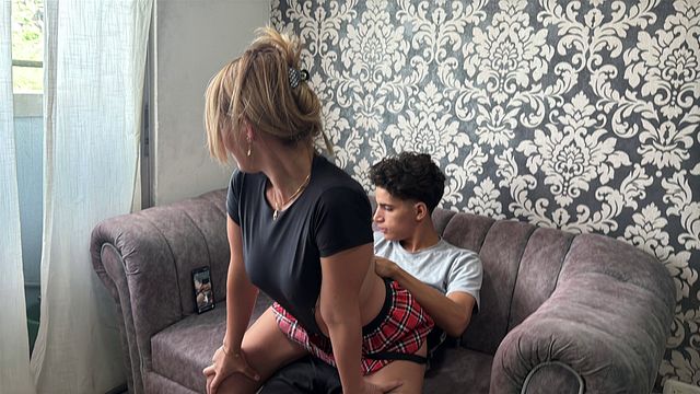 Trans Step Mom Learns Social Media for Anal Sex