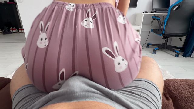 Trans Stepsister Humps Brother in Pajamas for Sex