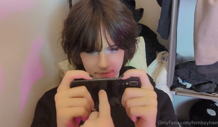 Femboy Interrupted by Horny Roommate During Solo Play