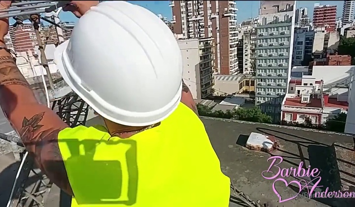 Blonde TS Babe Fucked by Construction Worker