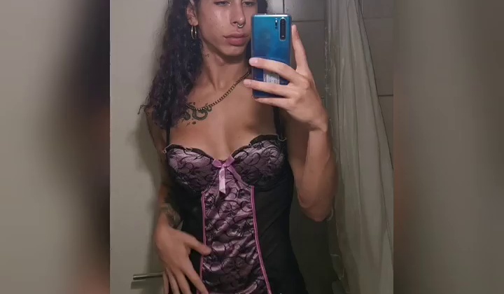 Trans Model Solo Masturbation Scene