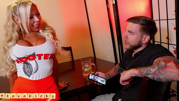 Trans Waitress Sucks Cock, Takes Anal