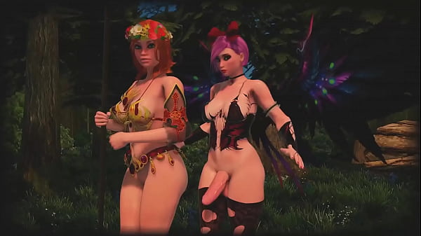 Shemale Fairy Fucks Amazon in 3D Animated Futanari Sex