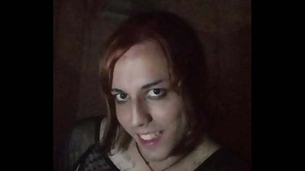 Redhead Shemale Takes Big Black Cock