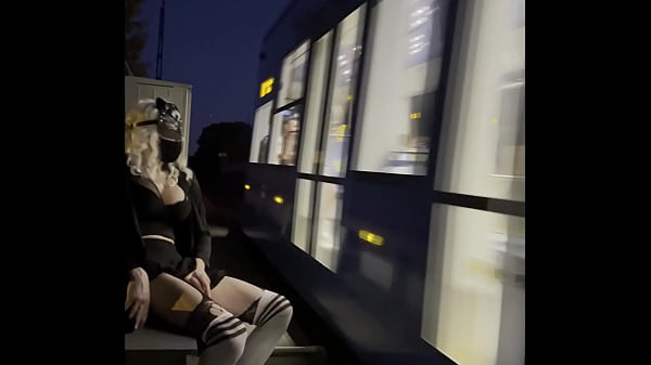 Shemale Masturbates on Public Tram Bus