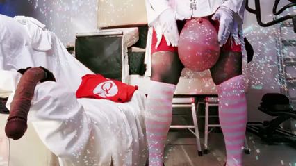 Futanari Dominates Slave With Big Balls